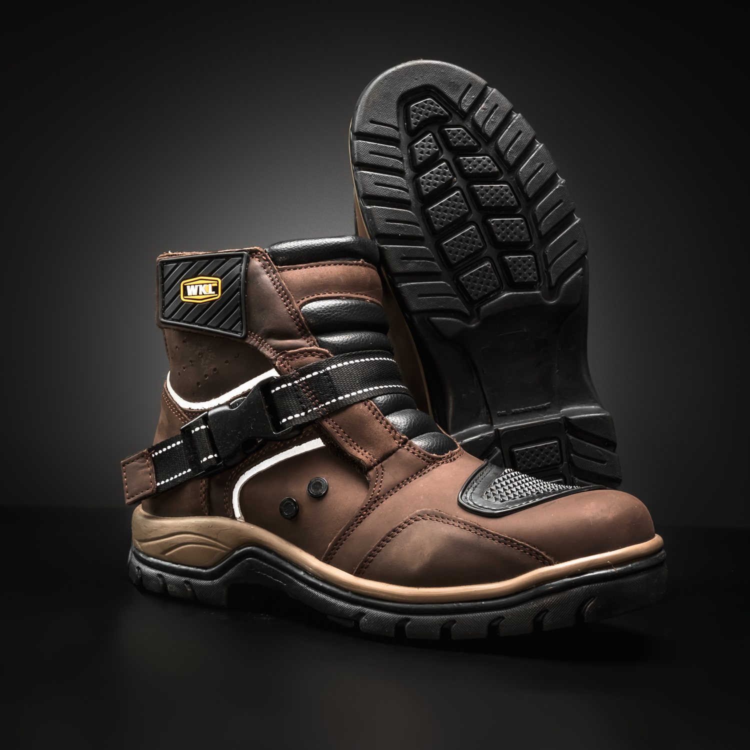 WKL77414  Adventure Touring Ankle Motorcycle Boot – Short Dual Sport Waterproof Riding Shoe for Men