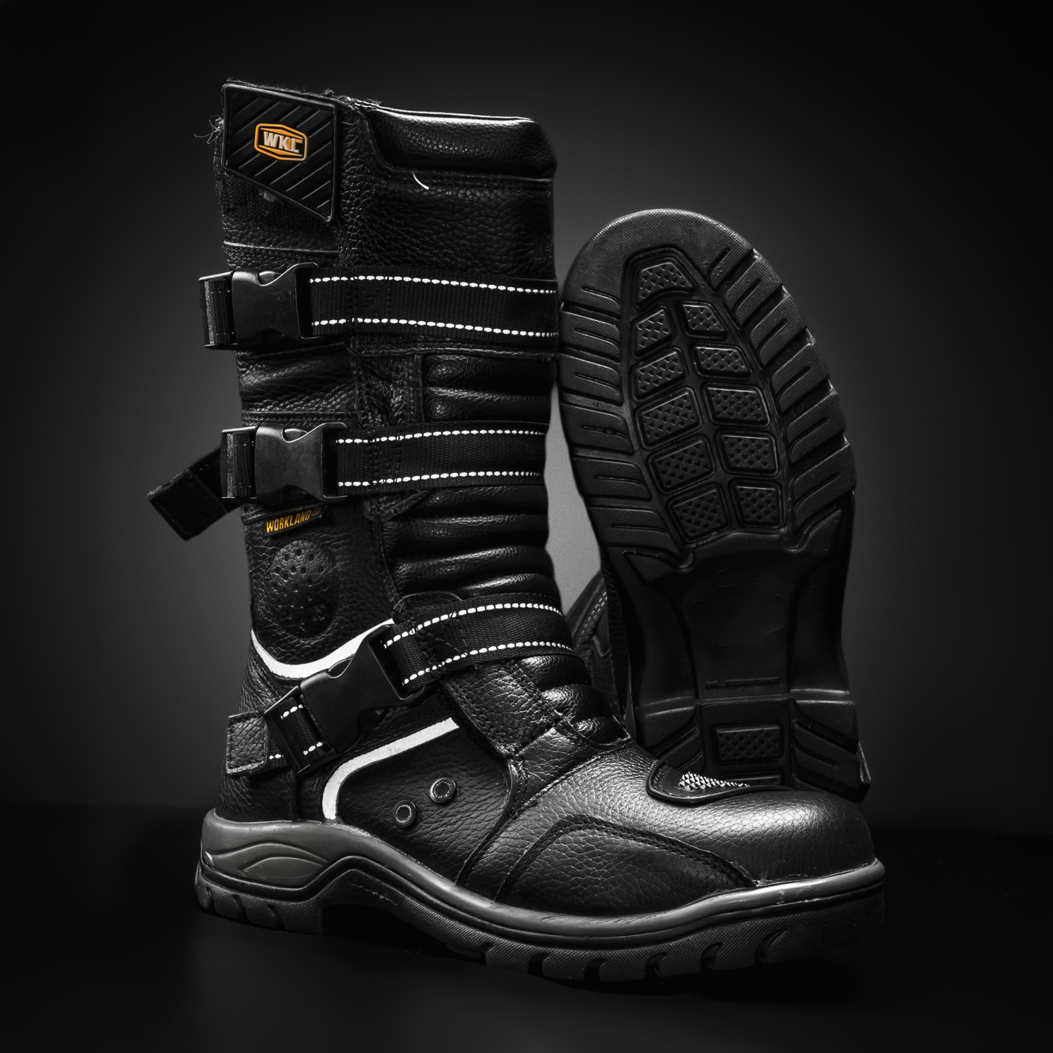 WKL 77415 ADV Motorcycle Boots – Waterproof Off-Road Dual Sport Riding Boots with Buckles – Brown Leather – Heavy-Duty Protection