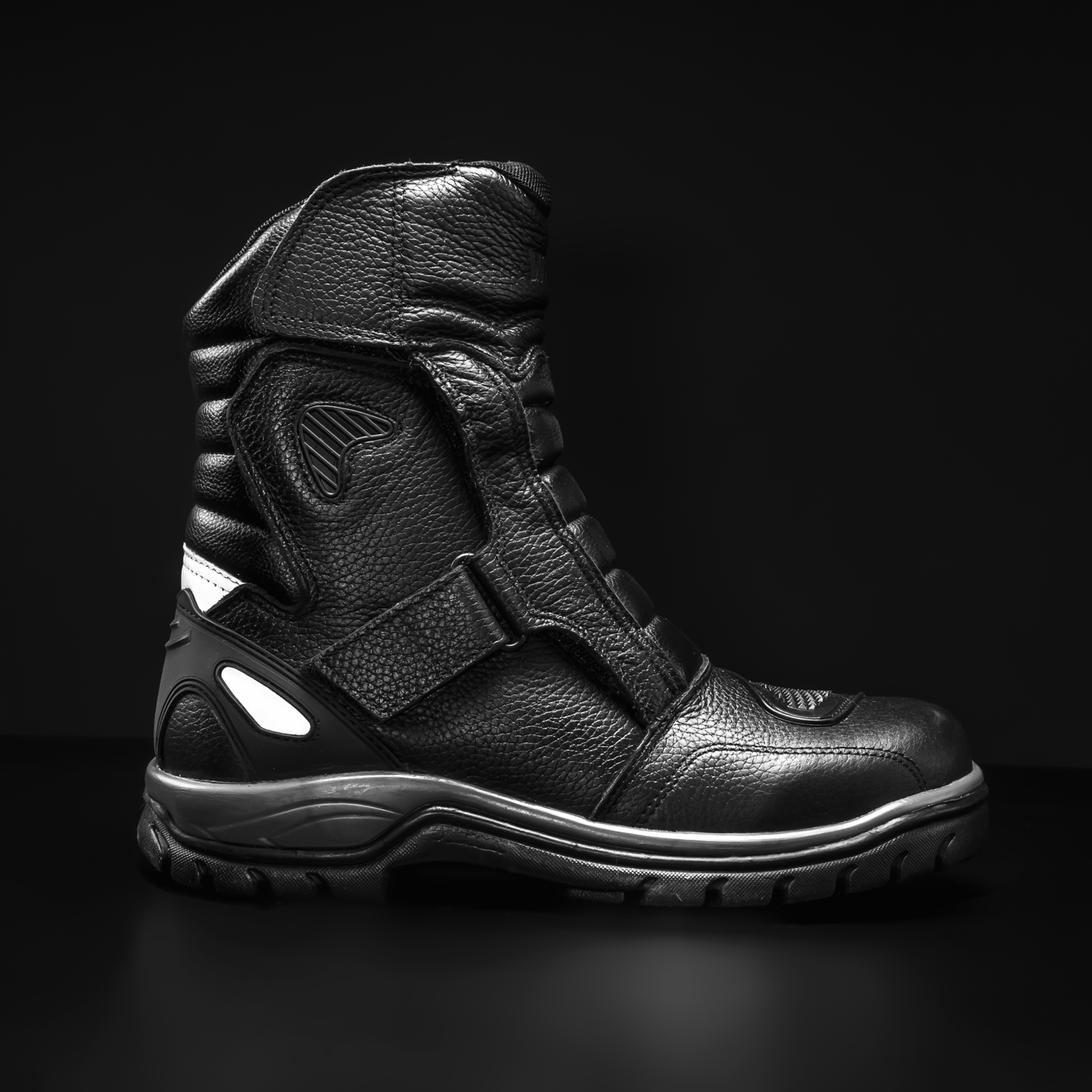 WKL 77418 Men's Black Touring Motorcycle Boots – Water Resistant, Reinforced Protection, Street & Highway Use