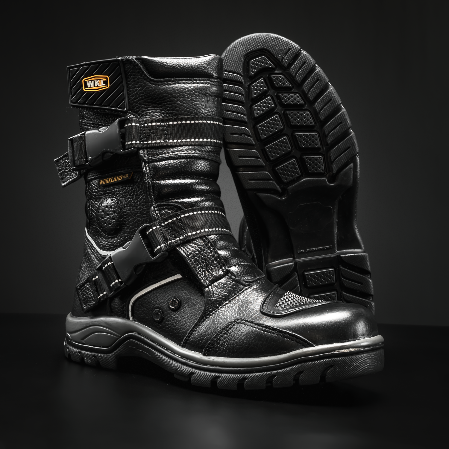 WKL77411 Men’s Adventure Touring Motorcycle Boots – Dual Sport Waterproof Riding Gear – Brown/Black High Protection Design