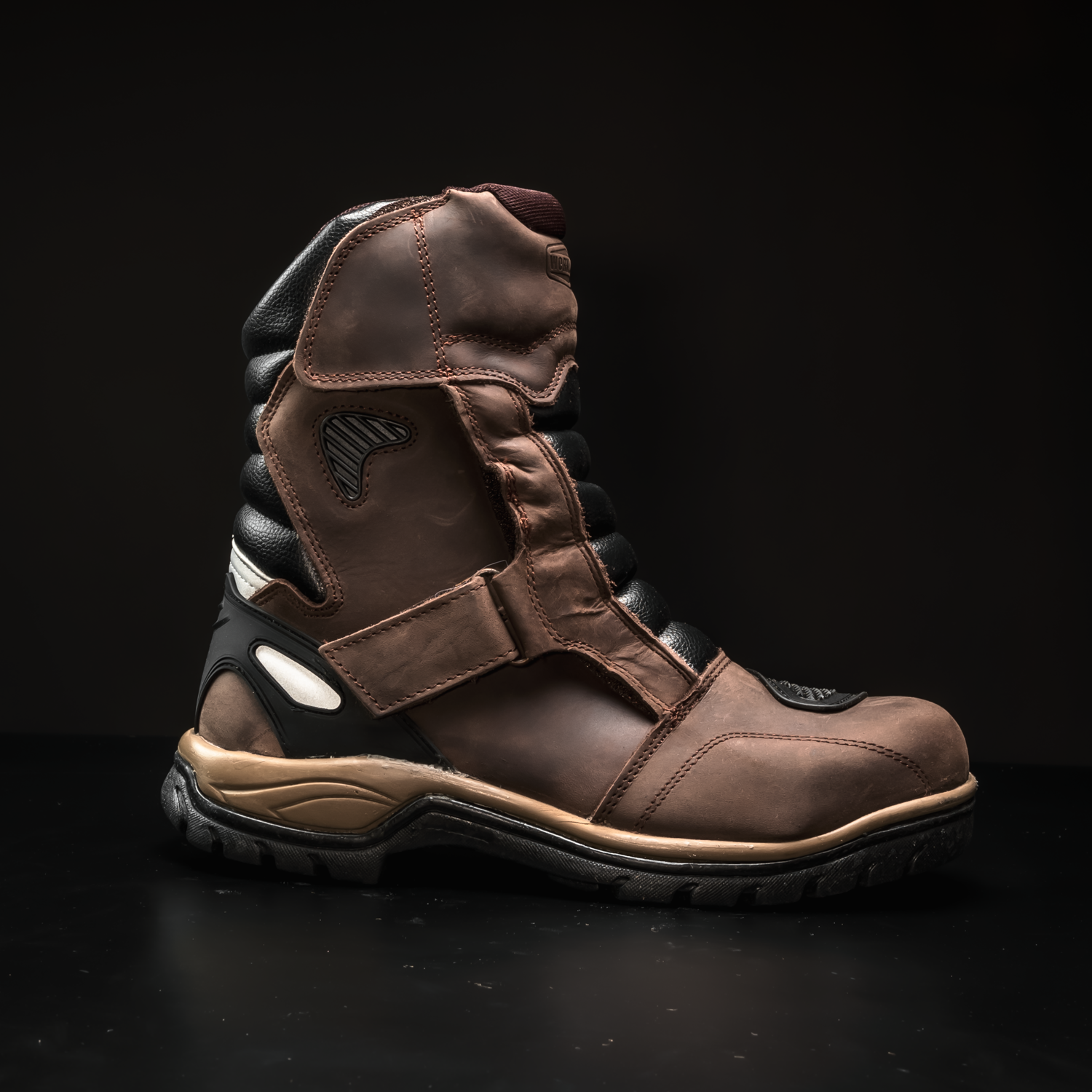 WKL 77418 Men's Black Touring Motorcycle Boots – Water Resistant, Reinforced Protection, Street & Highway Use