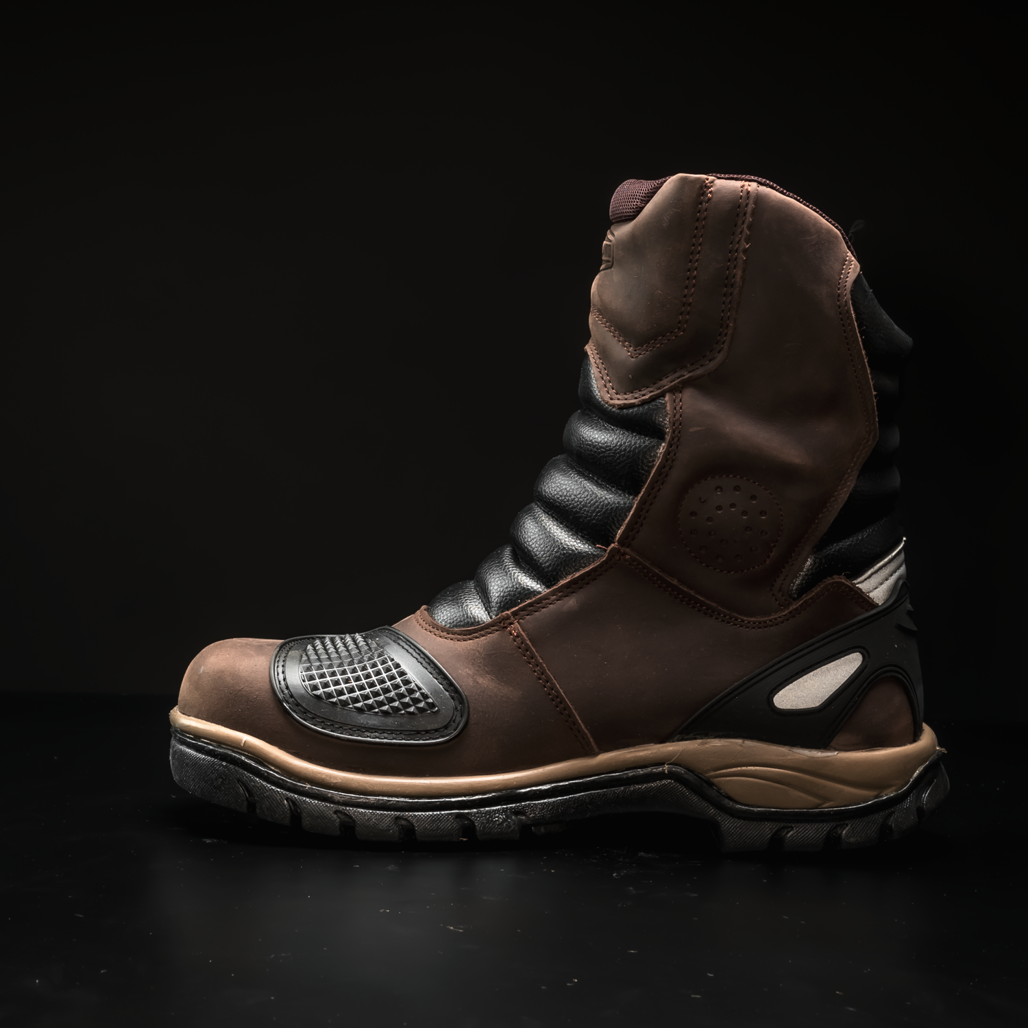 WKL 77418 Men's Black Touring Motorcycle Boots – Water Resistant, Reinforced Protection, Street & Highway Use