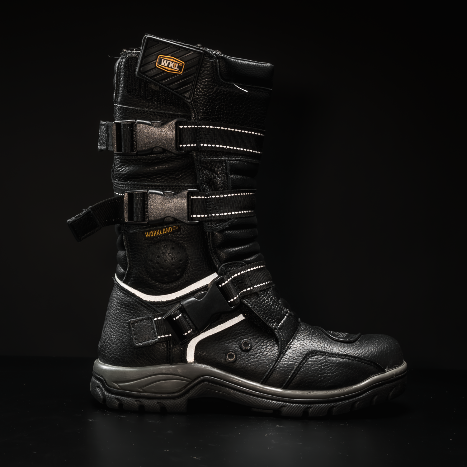 WKL 77415 ADV Motorcycle Boots – Waterproof Off-Road Dual Sport Riding Boots with Buckles – Brown Leather – Heavy-Duty Protection